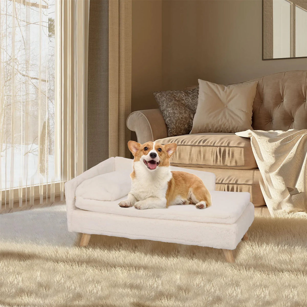 Bingopaw Elevated Pet Bed With Waterproof Pad For Small Dogs