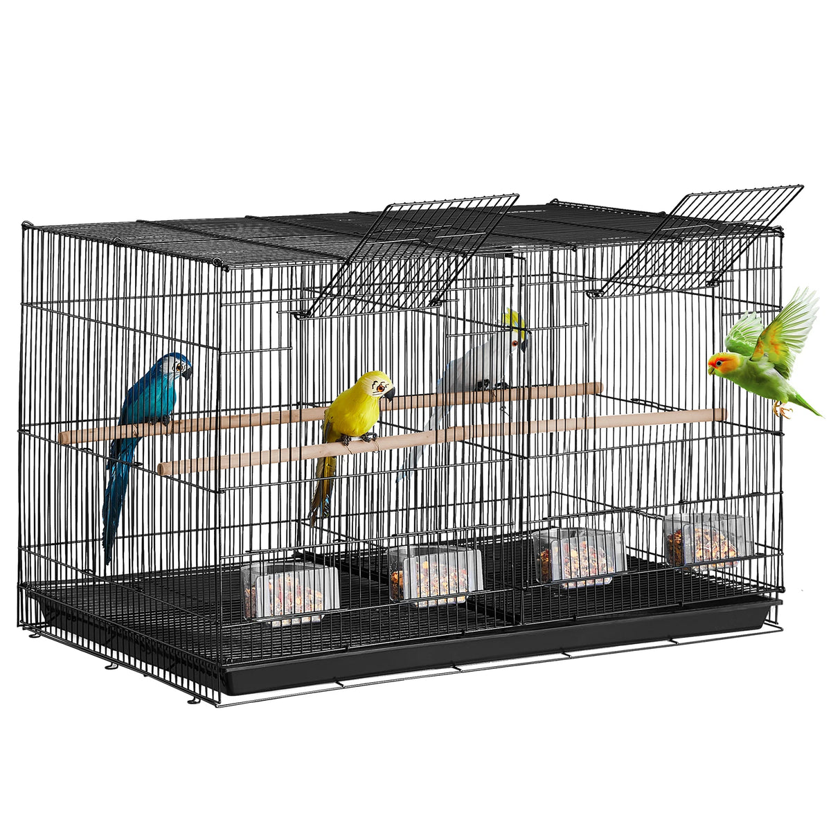 SucceBuy Stackable Bird Cage With Secure Door And Perches