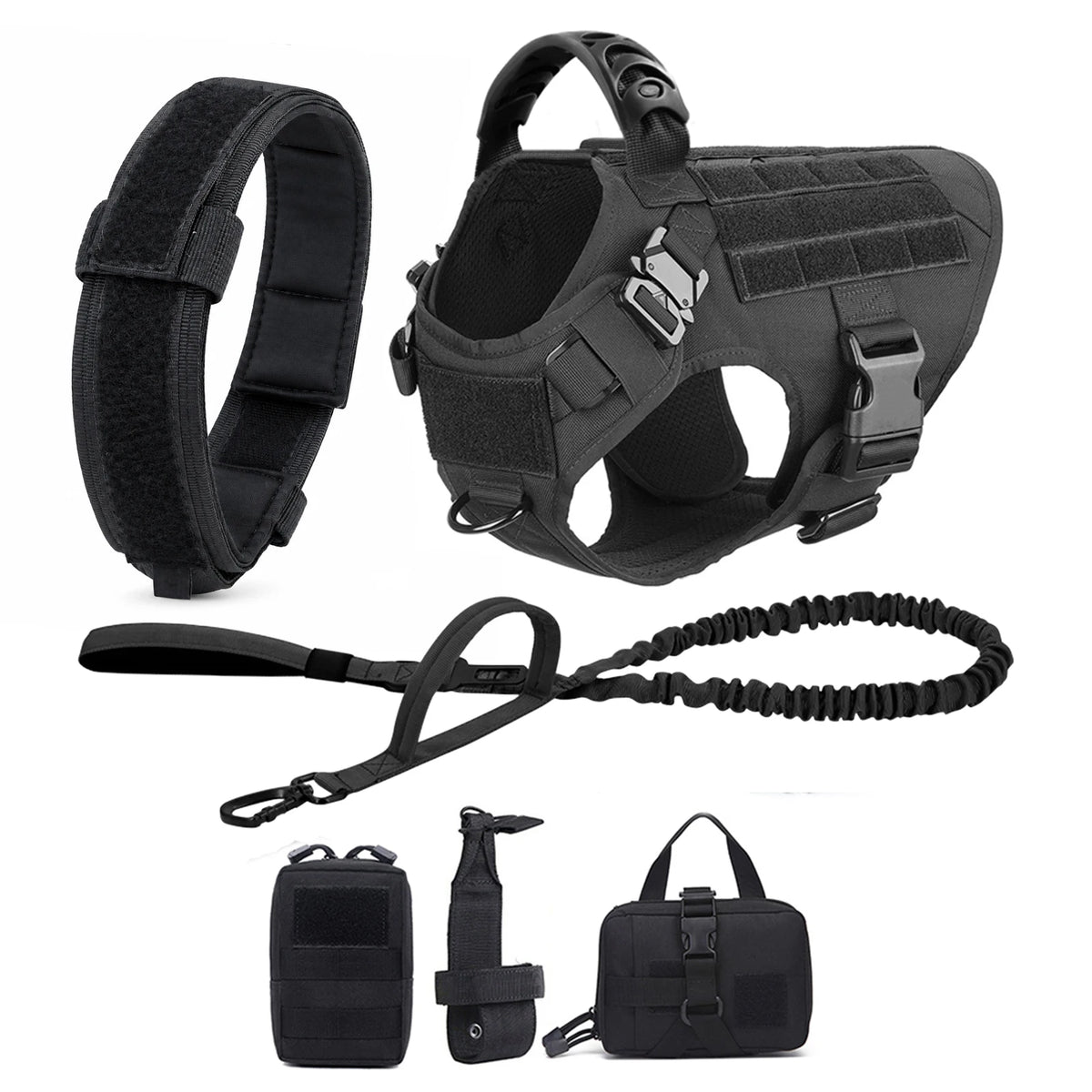 PETRAVEL Padded Nylon Dog Harness With Adjustable Leash Set