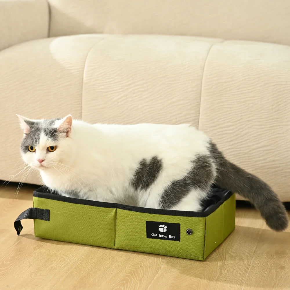 Foldable Waterproof Portable Cat Litter Box Travel Litter Tray.