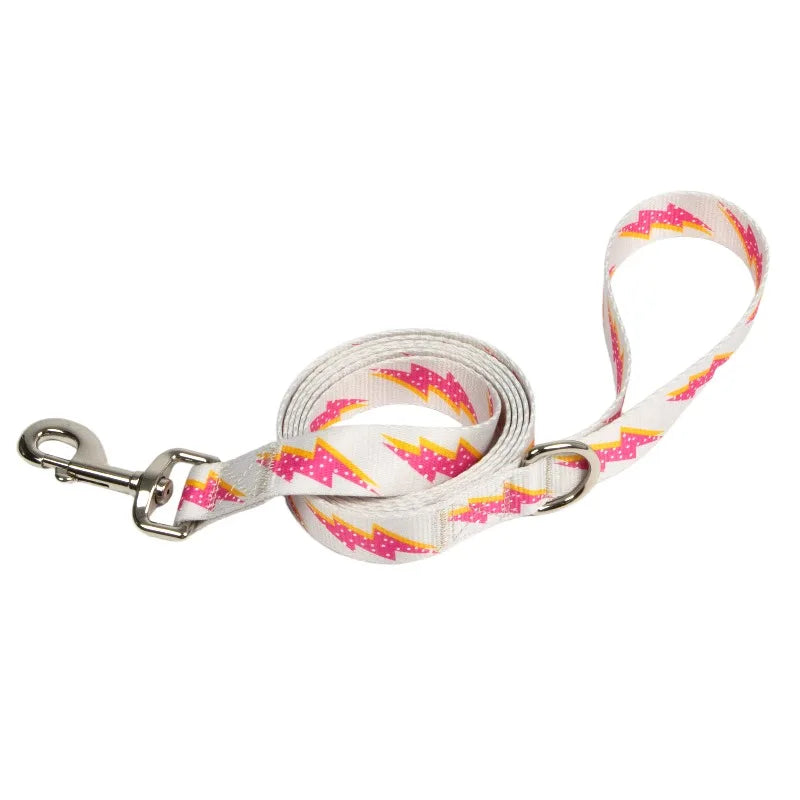 Reliable Polyester Lightning Bolt Dog Leash For Daily Walks