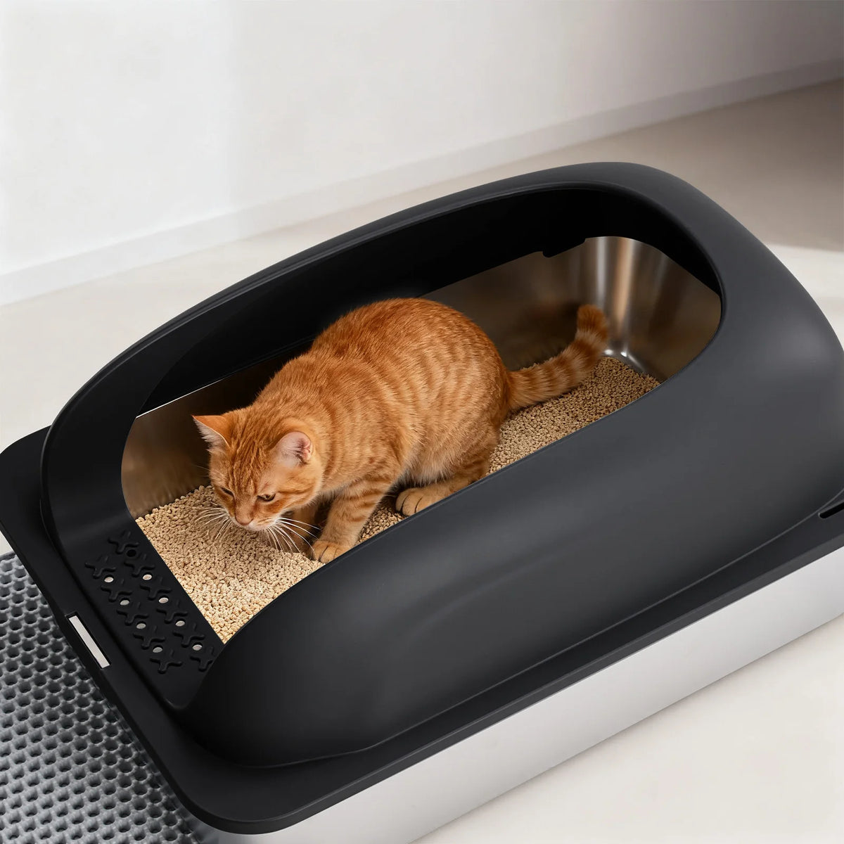 Stainless Steel Cat Litter Box With Lid For Quick Easy Cleaning