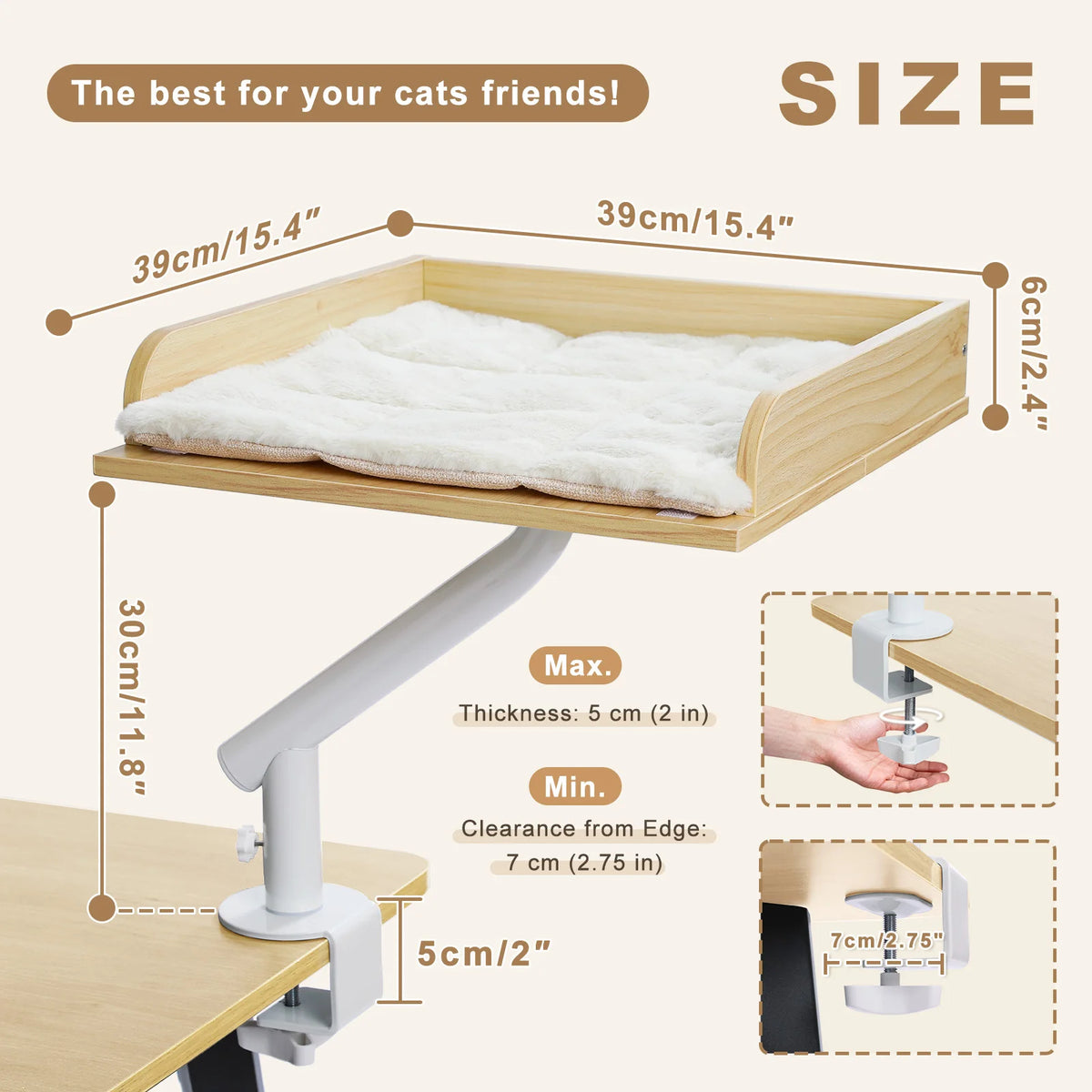 PAWZ Road Premium Adjustable Indoor Cat Desk Bed Stand
