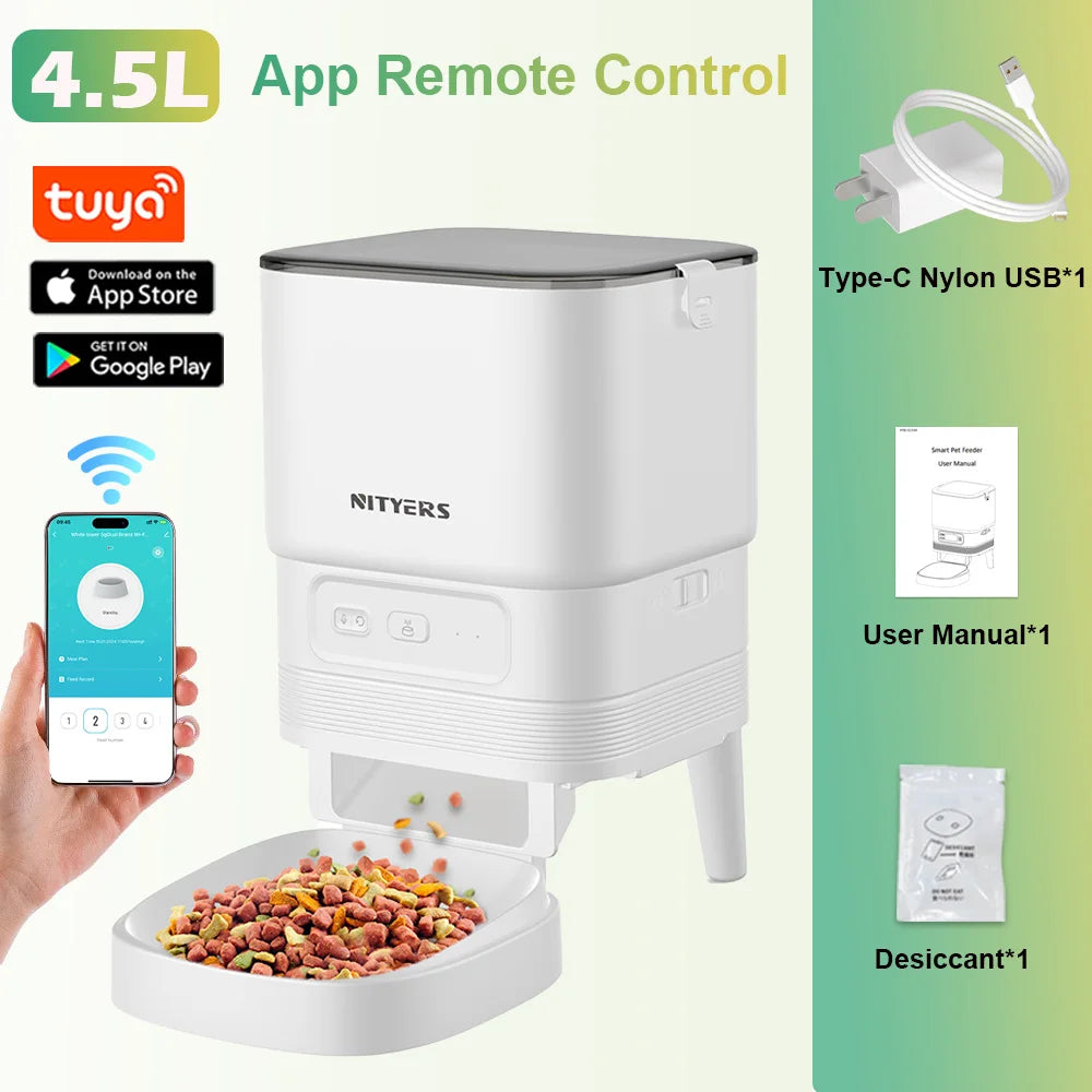 Nityers Automatic Pet Feeder With Stainless Steel And Voice Recorder