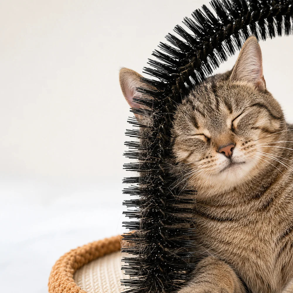 Cat Self Groomer Arch With Sisal Base And Hanging Ball