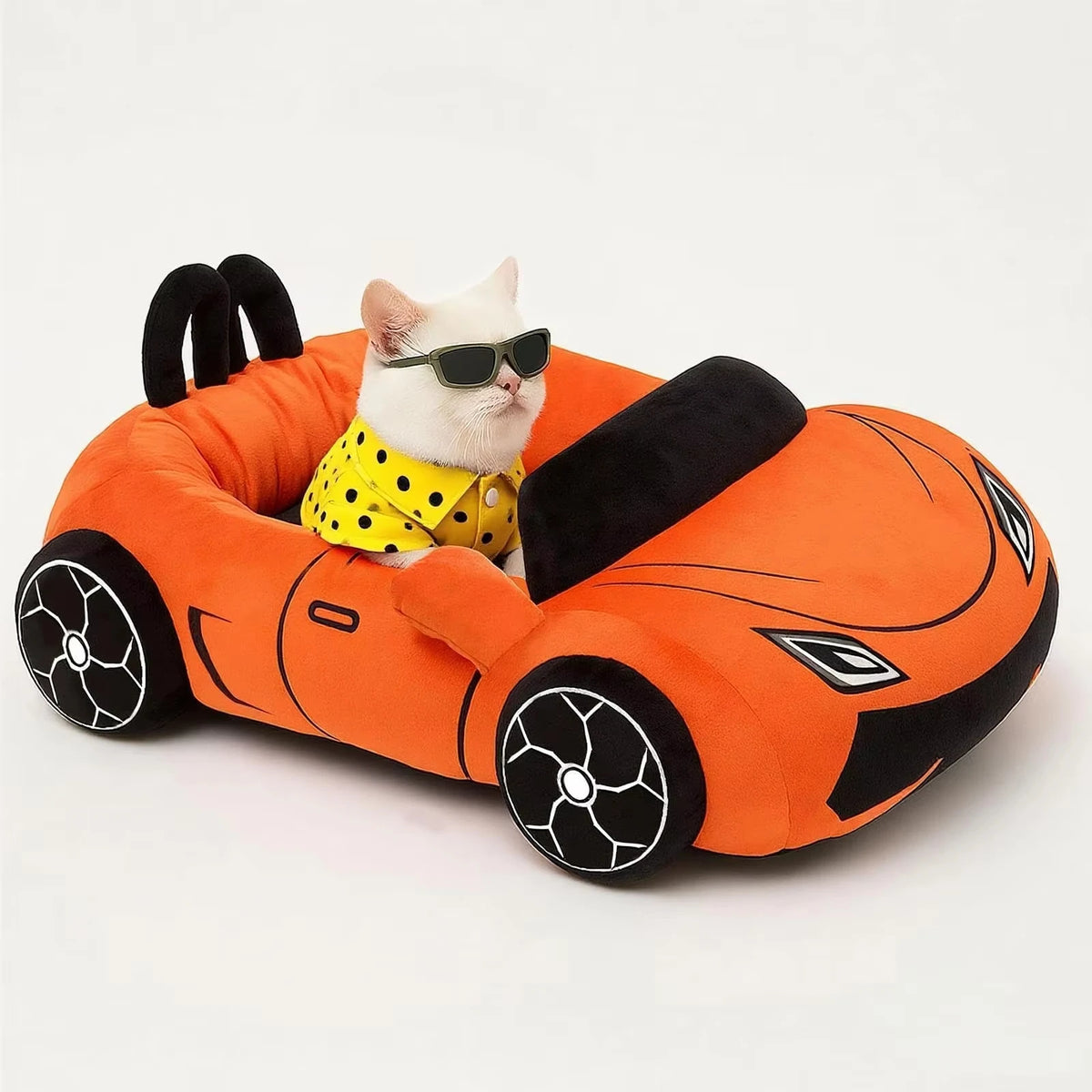 CWV Soft Supercar Style Cat Bed With Plush Coral Fleece