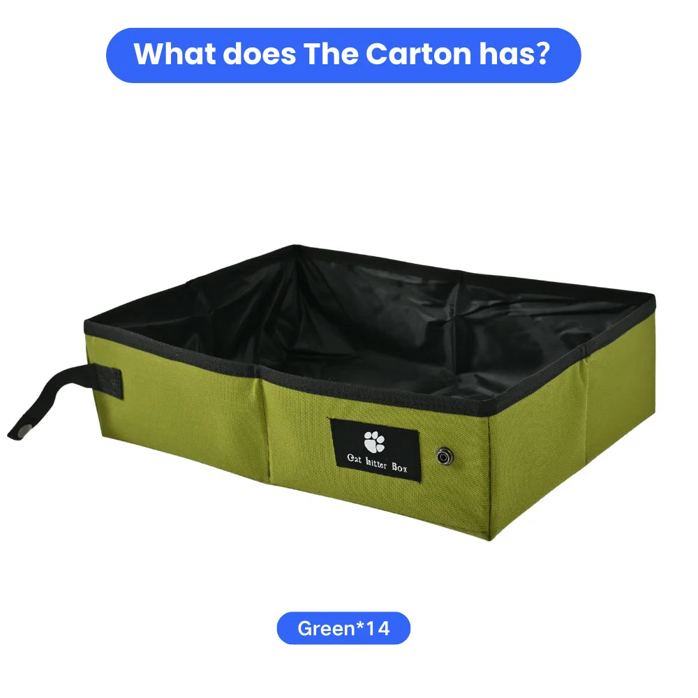 Foldable Waterproof Portable Cat Litter Box Travel Litter Tray.
