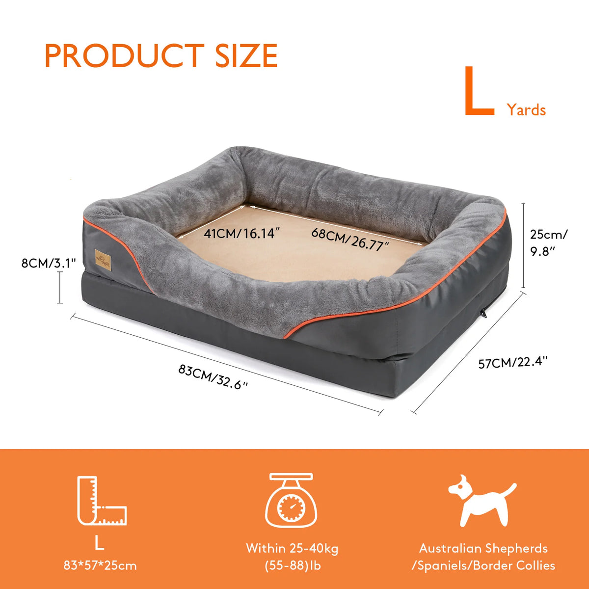 Bingopaw Premium Plush Dog Bed With Removable Washable Fleece Cover