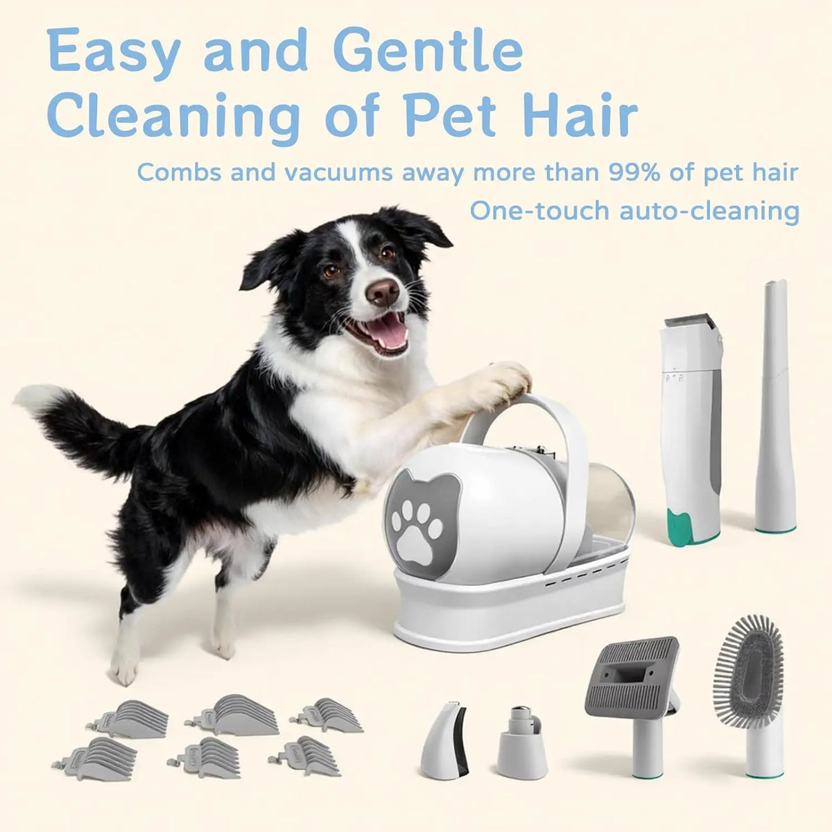 Professional 7 In 1 Dog Cat Grooming Vacuum Brush Kit