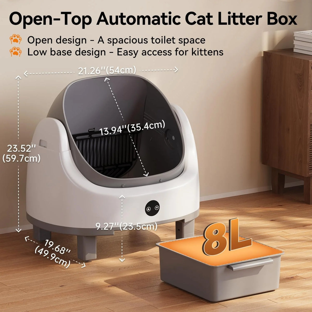 Nordivale Automatic Self Cleaning Cat Litter Box With Odor Control