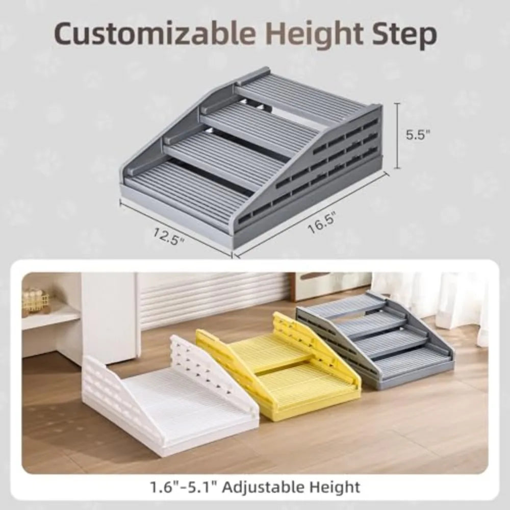Adjustable Elevated Cat Litter Box Step With Filter Function