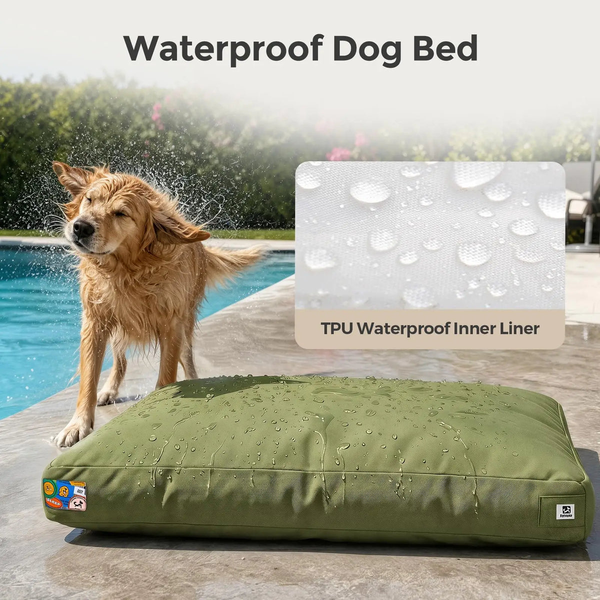 Waterproof Canvas Dog Bed For Indoor Outdoor Pet Comfort