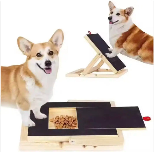 Adjustable Wooden Dog Nail Scratcher Board With Treat Dispenser