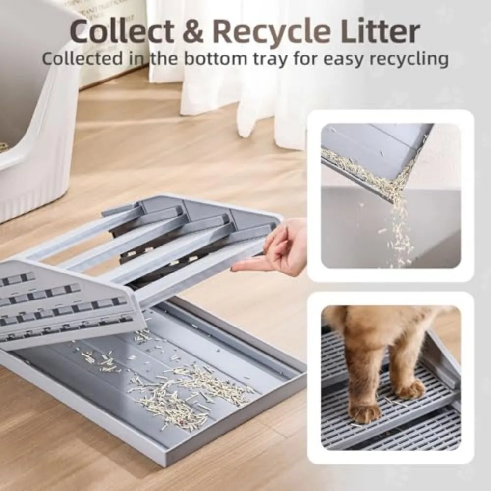 Adjustable Elevated Cat Litter Box Step With Filter Function