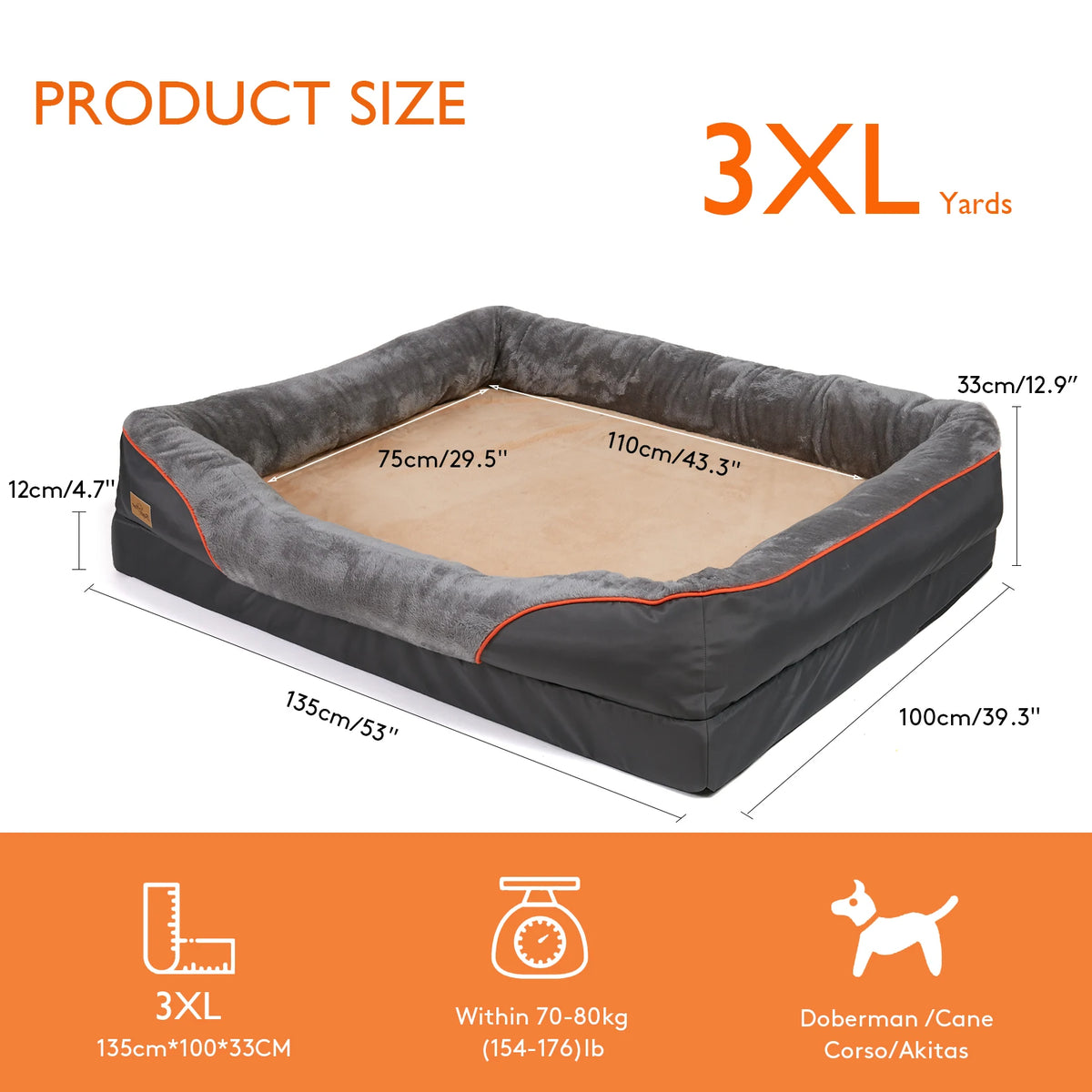 Bingopaw Premium Plush Dog Bed With Removable Washable Fleece Cover