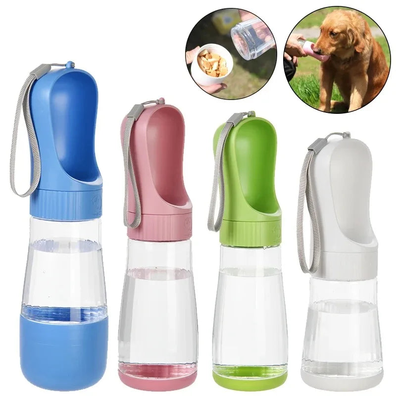 Portable Pet Water Bottle With Food Container For Dogs