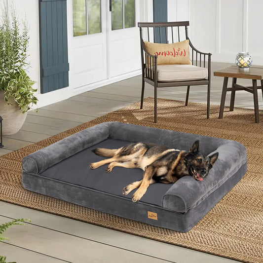Bingopaw Waterproof Orthopedic Dog Bed With Sides And Washable Cover