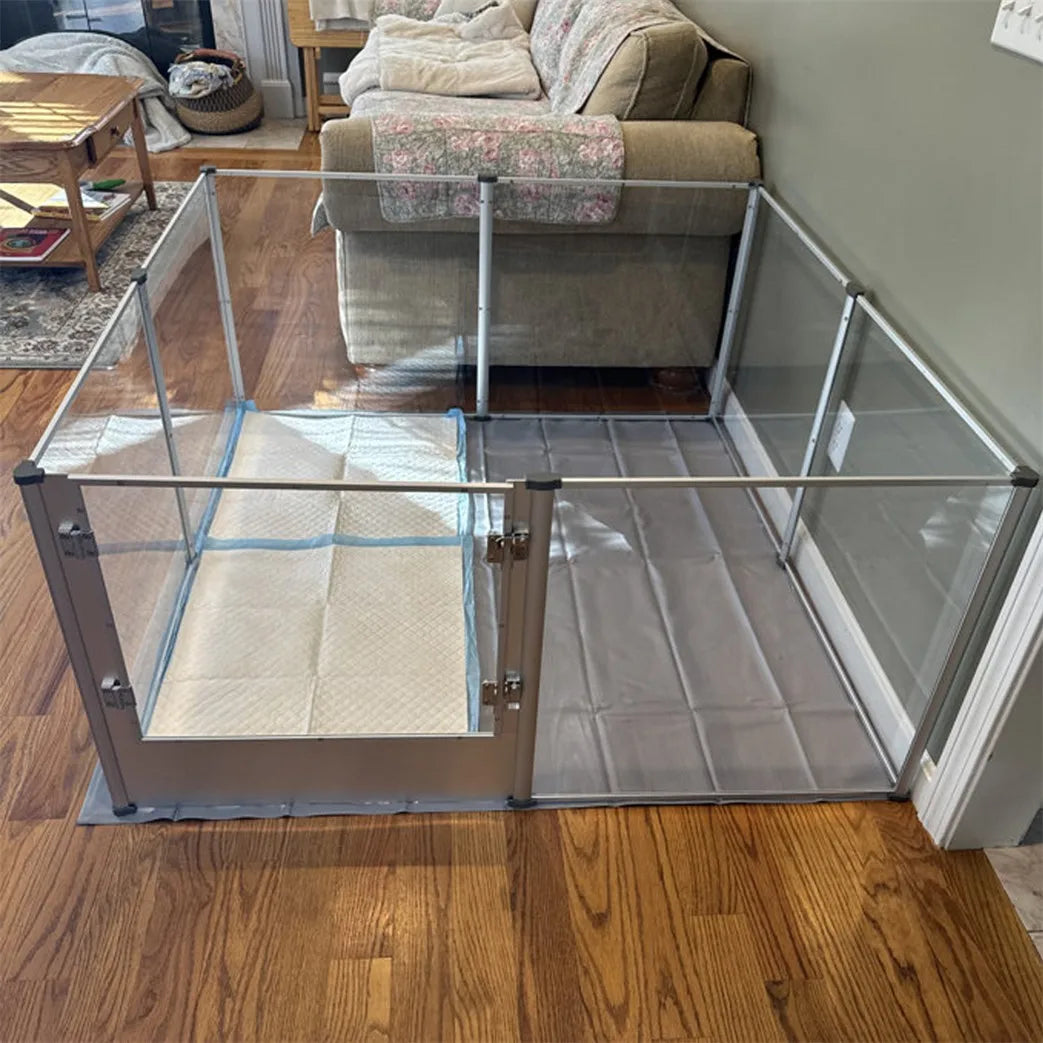 Borwart Acrylic Dog Playpen Transparent Indoor Pet Enclosure