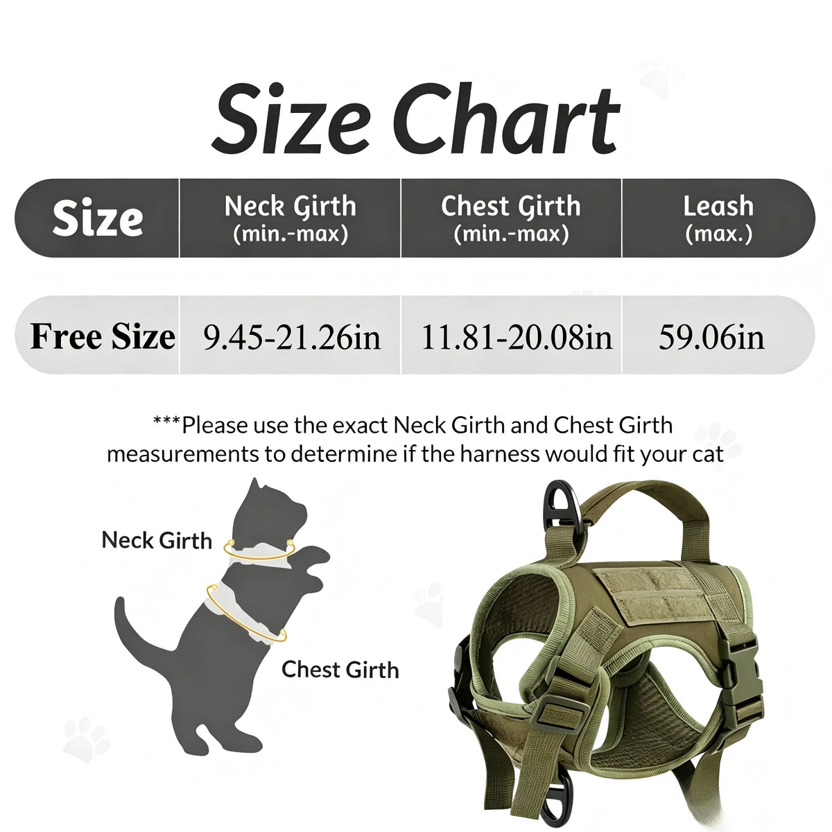 Petavel Tactical Adjustable Escape Proof Cat Harness With Leash Set