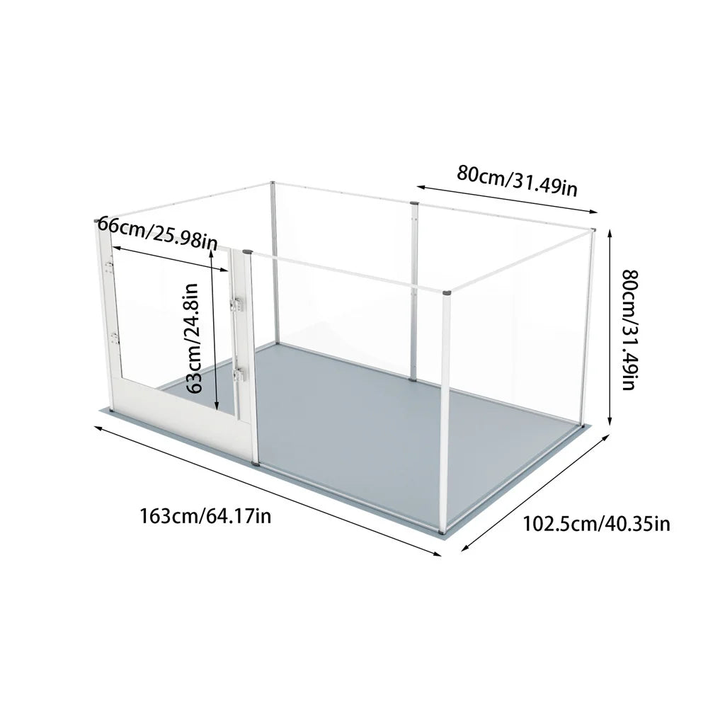 Borwart Acrylic Dog Playpen Transparent Indoor Pet Enclosure