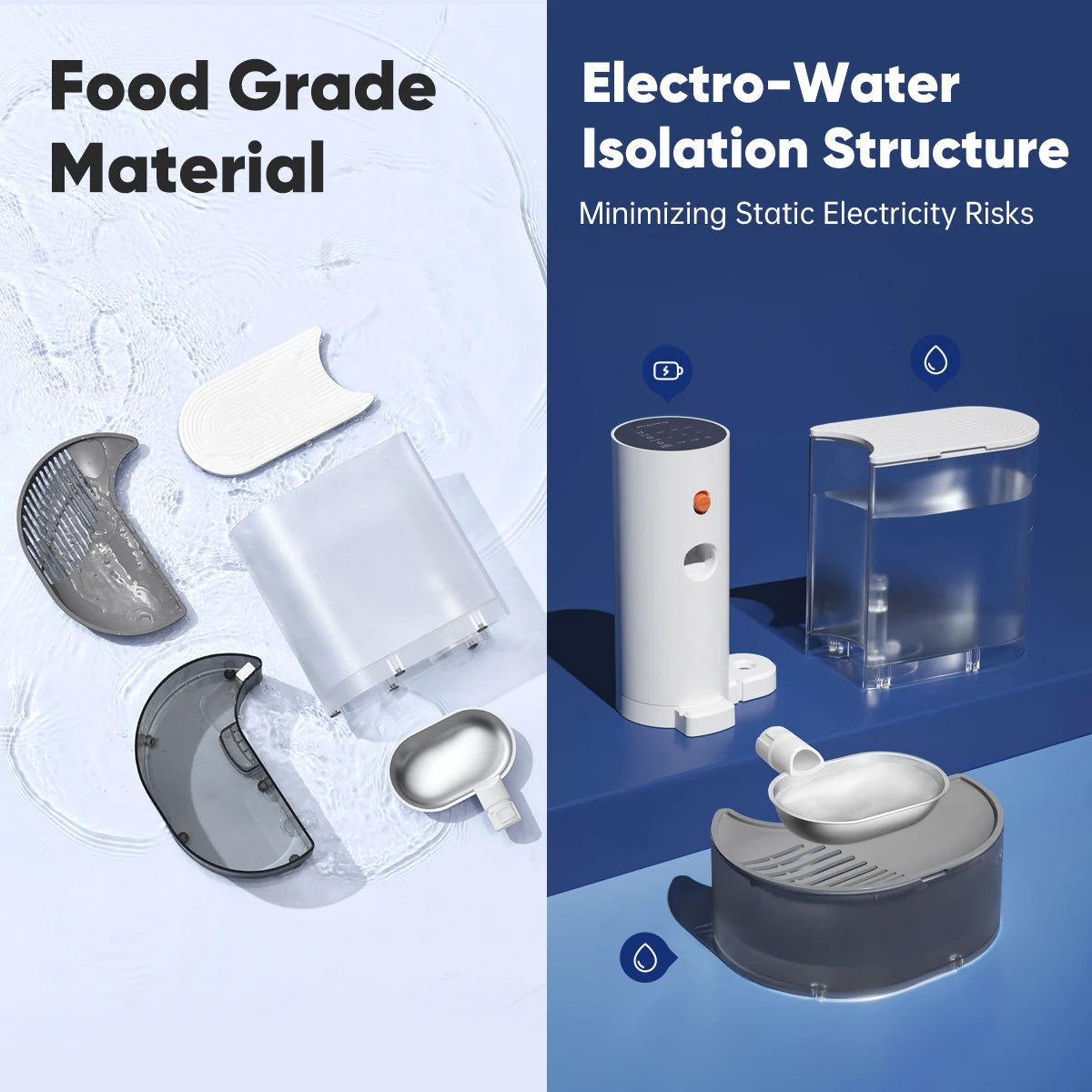 Intelligent Automatic Petgravity Stainless Steel Water Dispenser For Cats