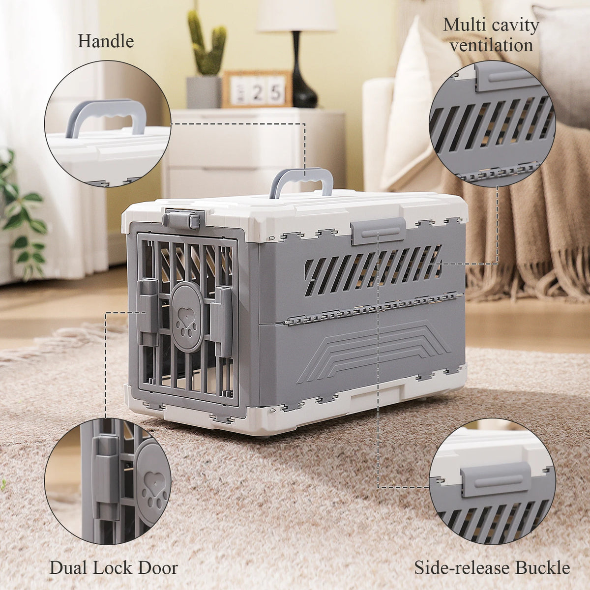 PAWZ Road Foldable Pet Carrier Collapsible Cat Dog Travel Crate