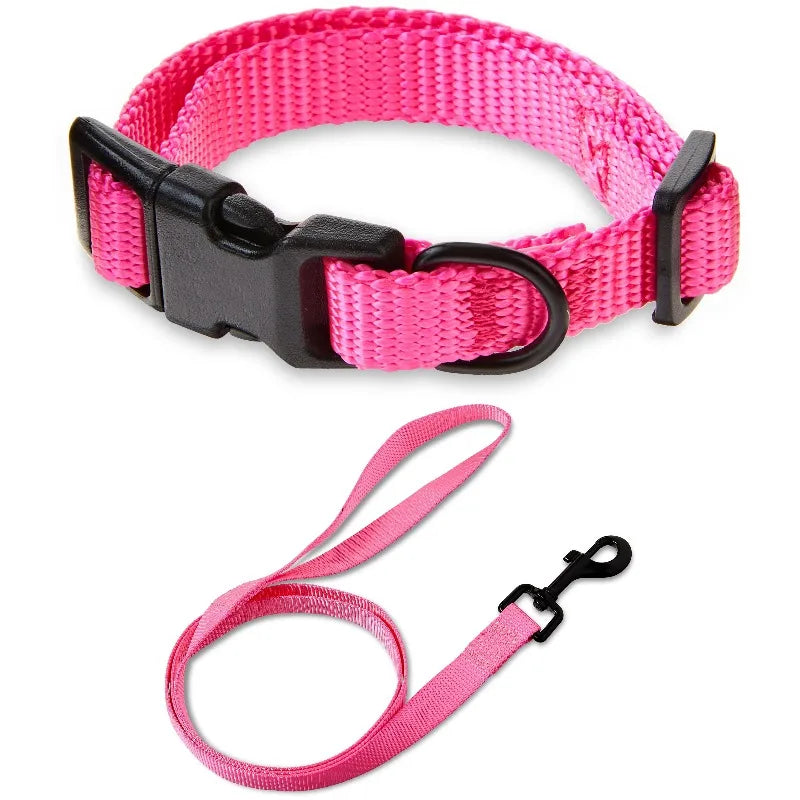 Adjustable Polyester Dog Collar And Leash Walking Set