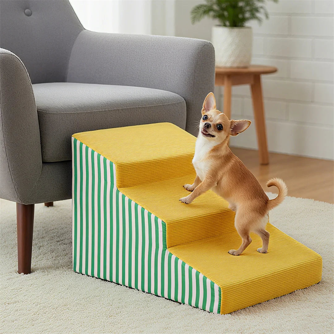 Premium High Density Foam Dog Stairs With Washable Cover