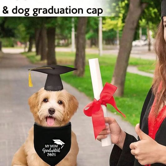 Adjustable Pet Graduation Hat Set With Fringe For Pets