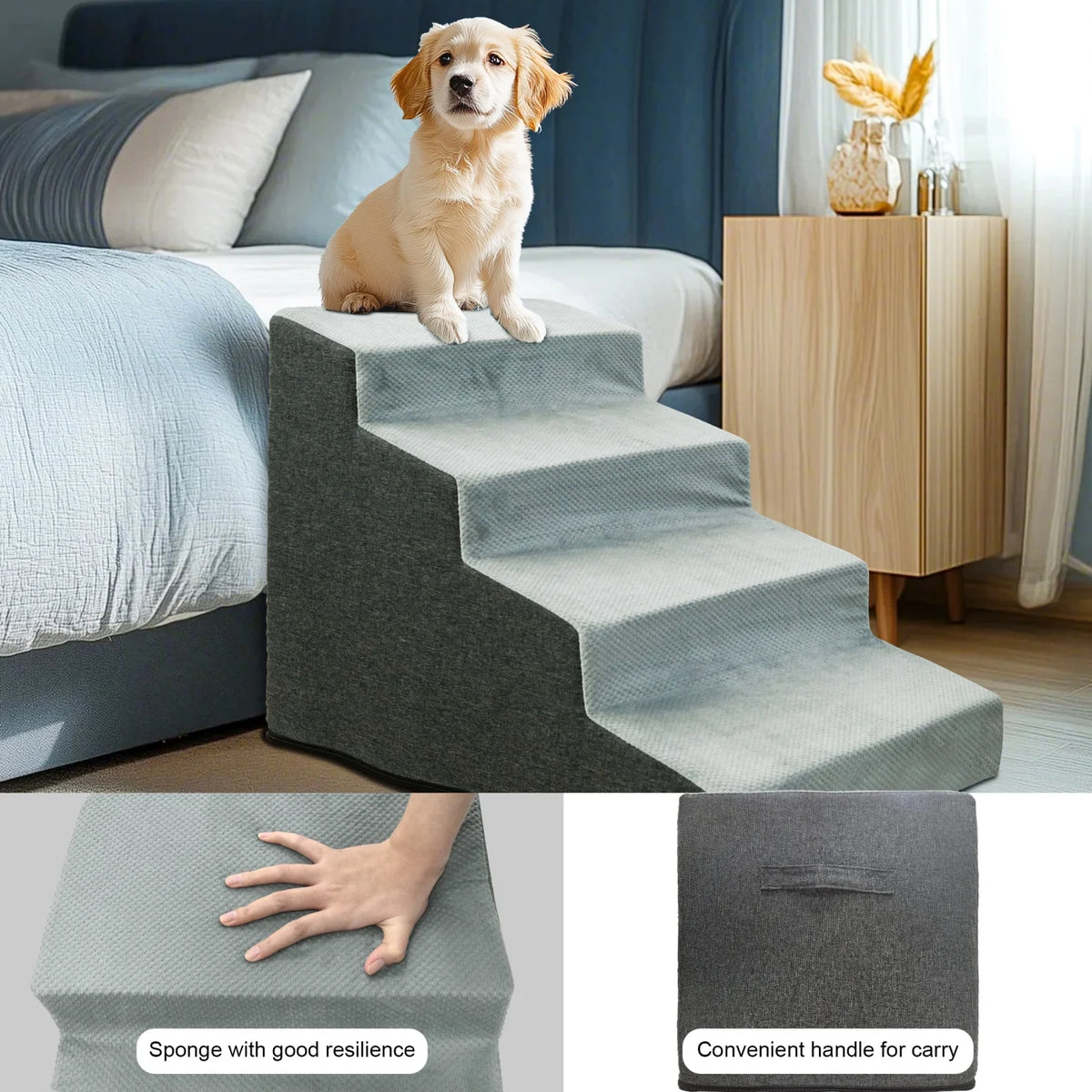 Comfortable Pet Steps For Small Dogs Non Slip Washable Cover