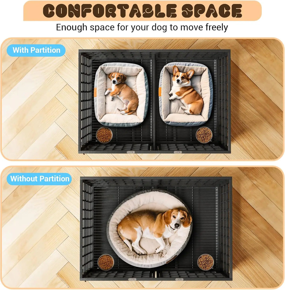 Anixol Heavy Duty Metal Dog Crate With Secure Locking Wheels