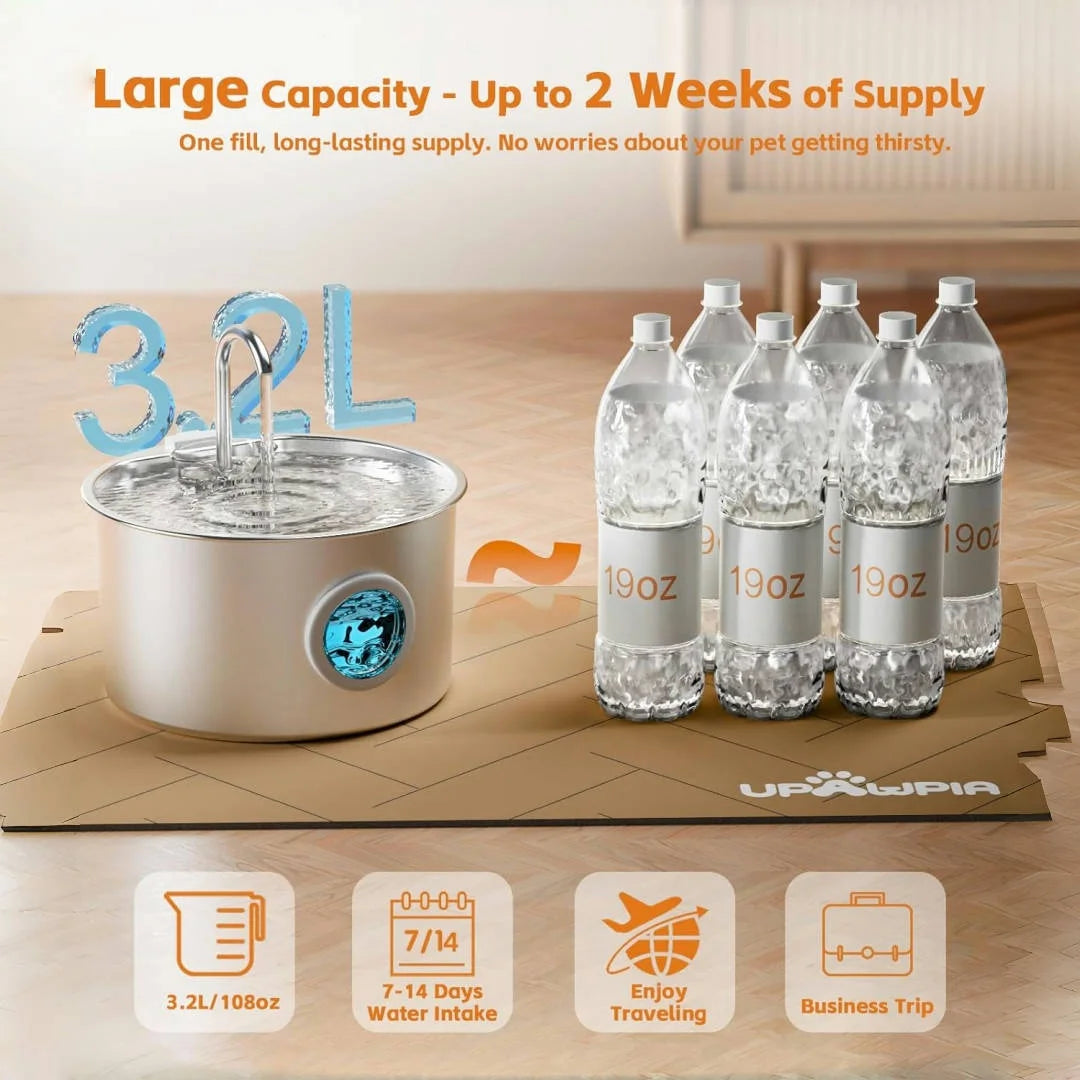 Opeth Stainless Steel Automatic Pet Water Fountain Dispenser