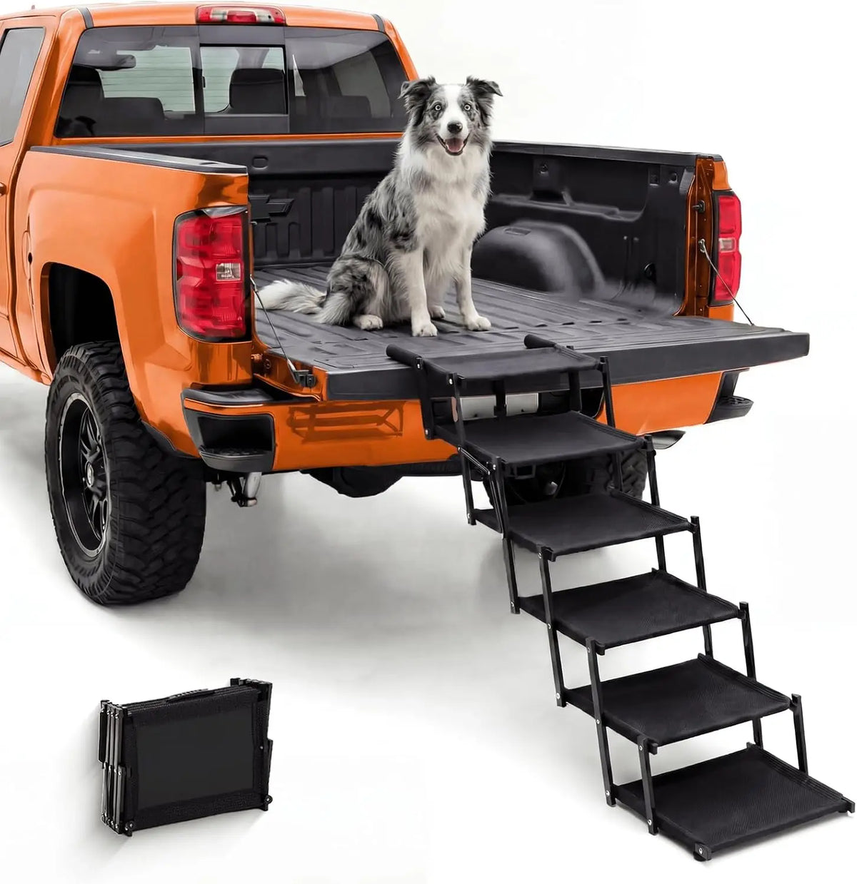Extra Wide Foldable Dog Stairs Skid Resistant Heavy Duty Ramp