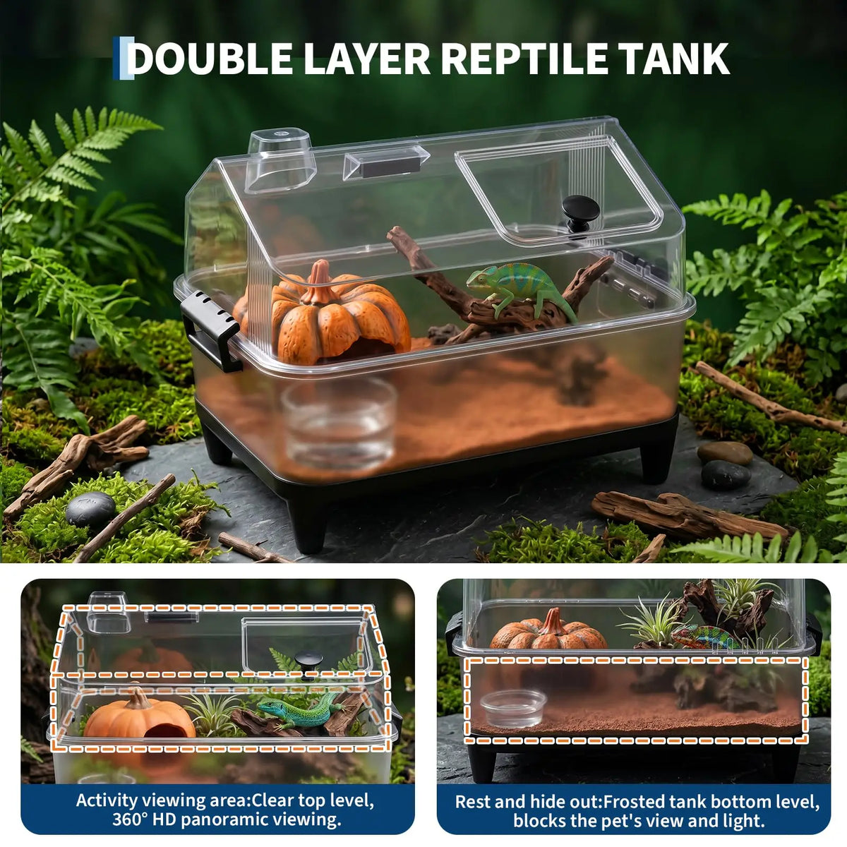 HiMISS Acrylic Reptile Terrarium Kit With Heating Pad