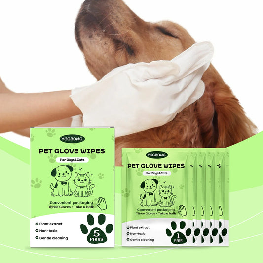 Disposable Pet Glove Wipes For Cleaning Dog And Cat Fur