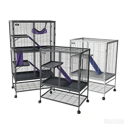 Garvee Rolling Metal MultiTier Small Animal Cage For Ferrets Hamsters