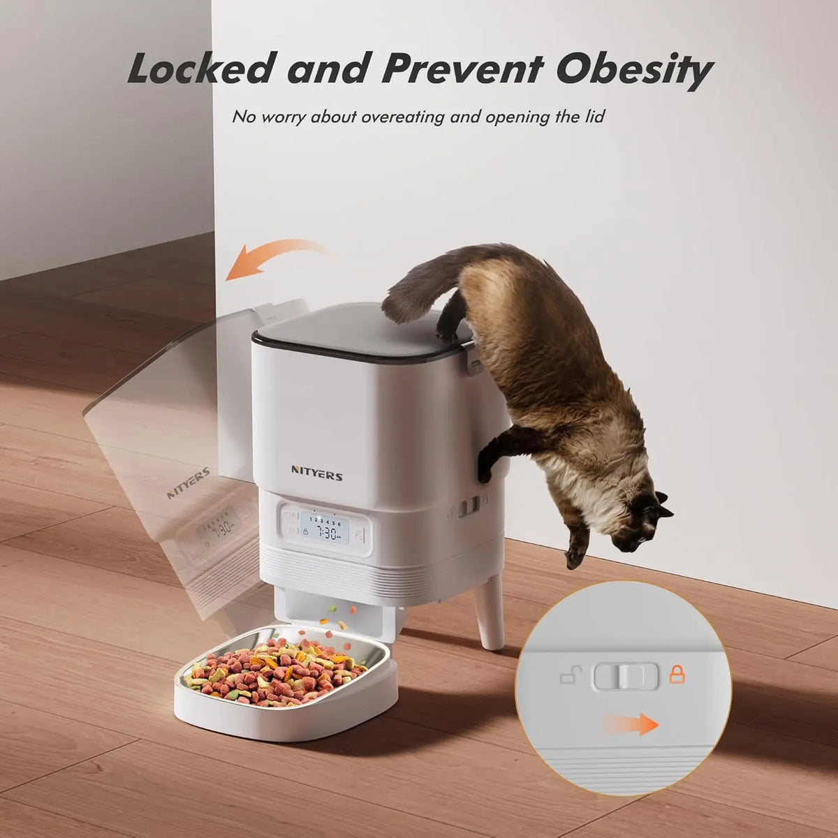 Nityers Automatic Pet Feeder With Stainless Steel And Voice Recorder