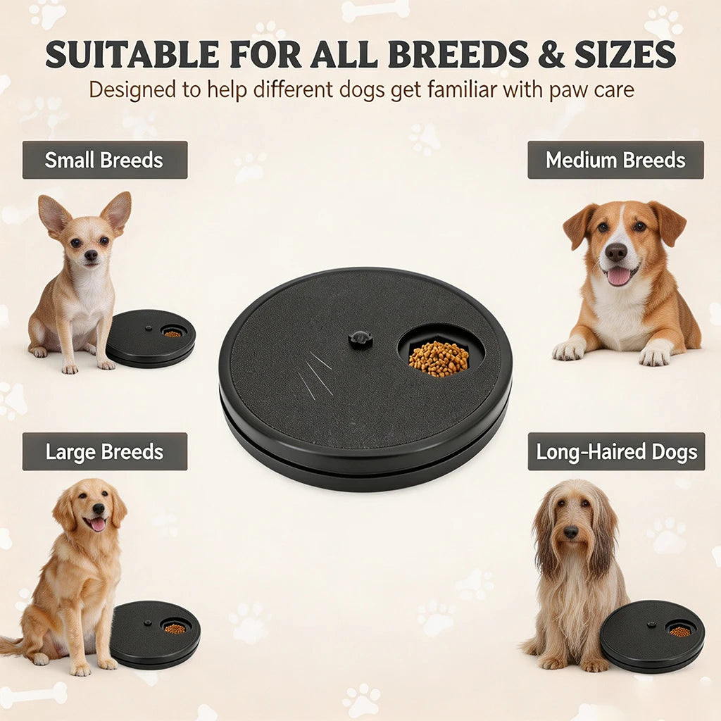 Dog Paw Nail Scratch Board With Food Storage Compartment Tray