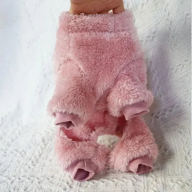 Premium Warm Fleece Dog Jumpsuit With Pull Ring For Pets