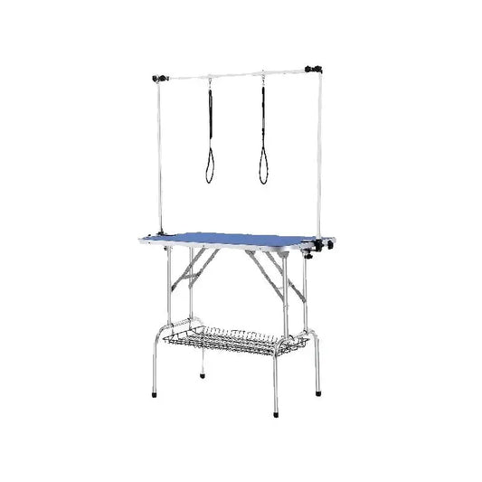 SucceBuy Foldable Stainless Steel Pet Grooming Table With Clamp