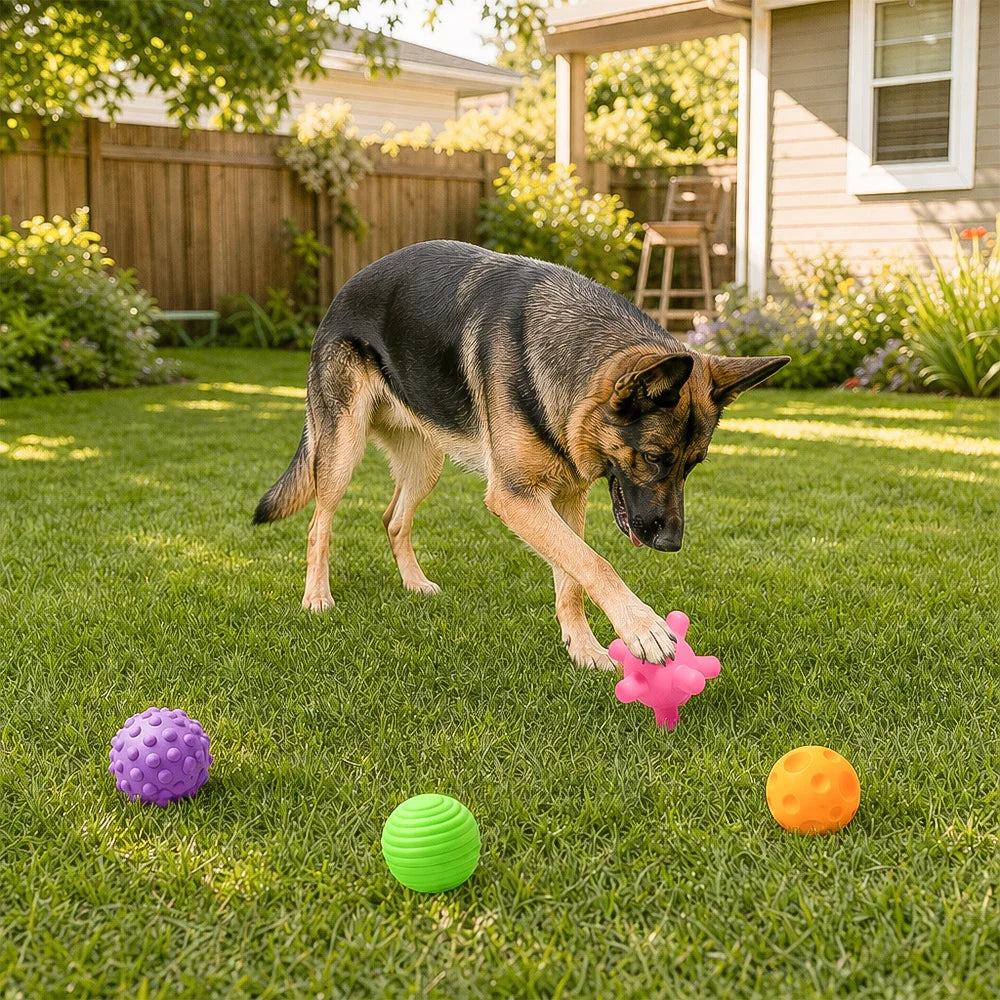 Textured Silicone Pet Chew Toy Balls For Cats And Dogs