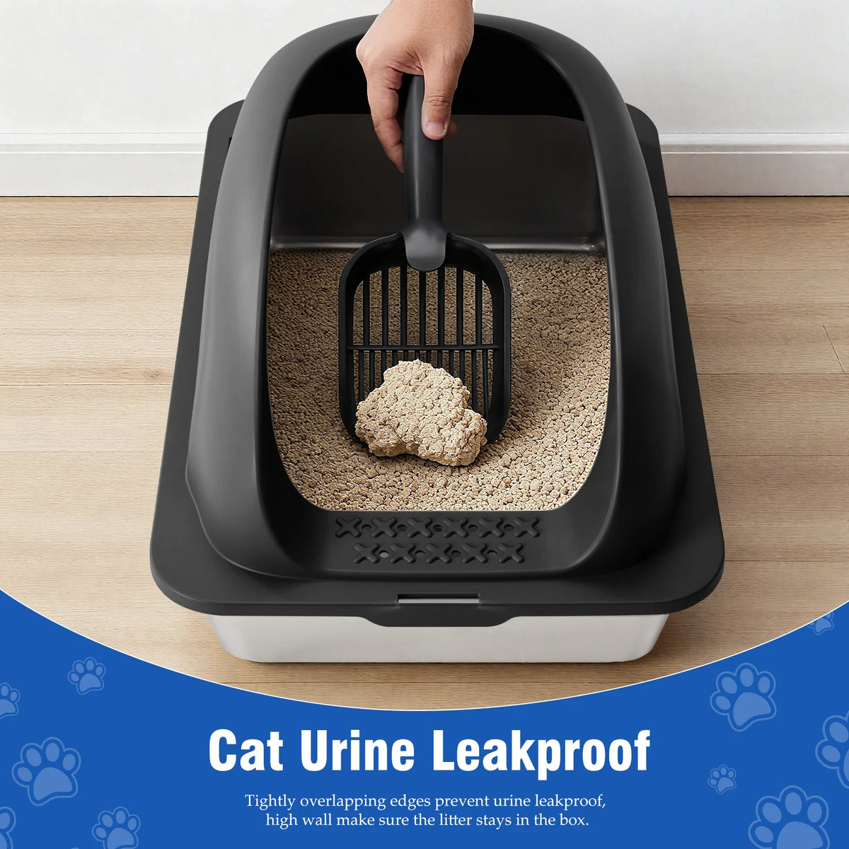 Stainless Steel Cat Litter Box With Lid For Quick Easy Cleaning