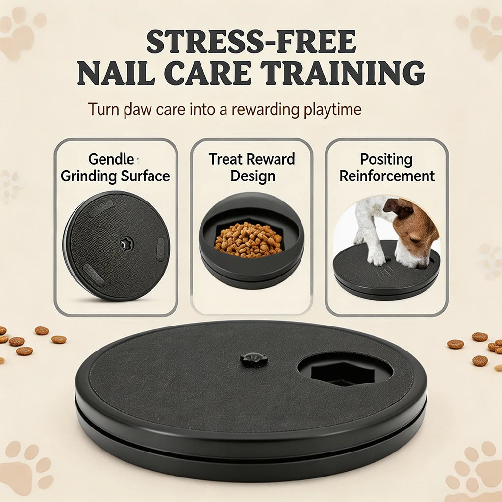 Dog Paw Nail Scratch Board With Food Storage Compartment Tray