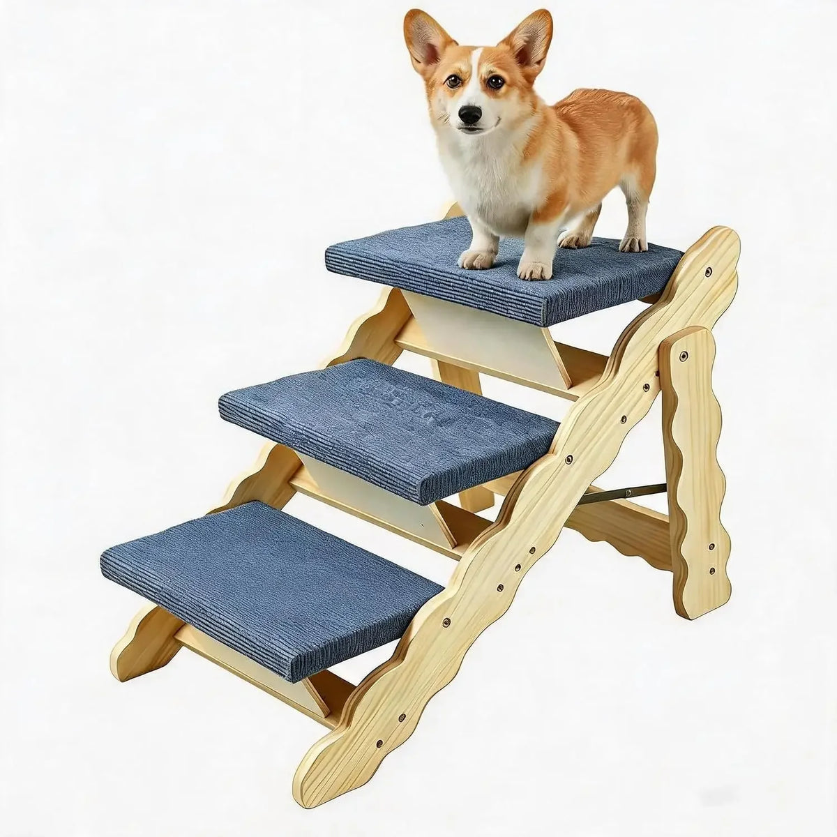 Garvee Wooden Dog Stairs Non Slip Pet Ramp For Pets