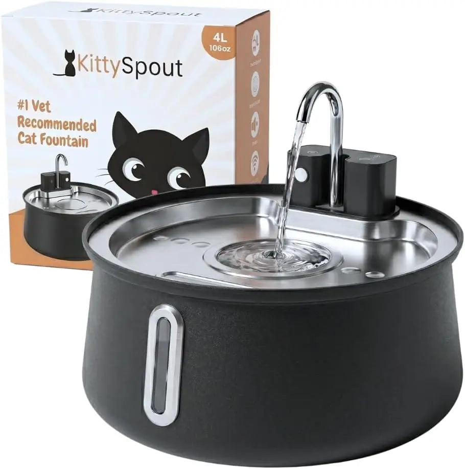 KittySpout Stainless Steel Wireless Cat Water Fountain