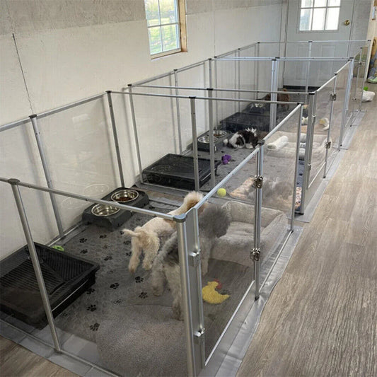 Borwart Acrylic Dog Playpen Transparent Indoor Pet Enclosure