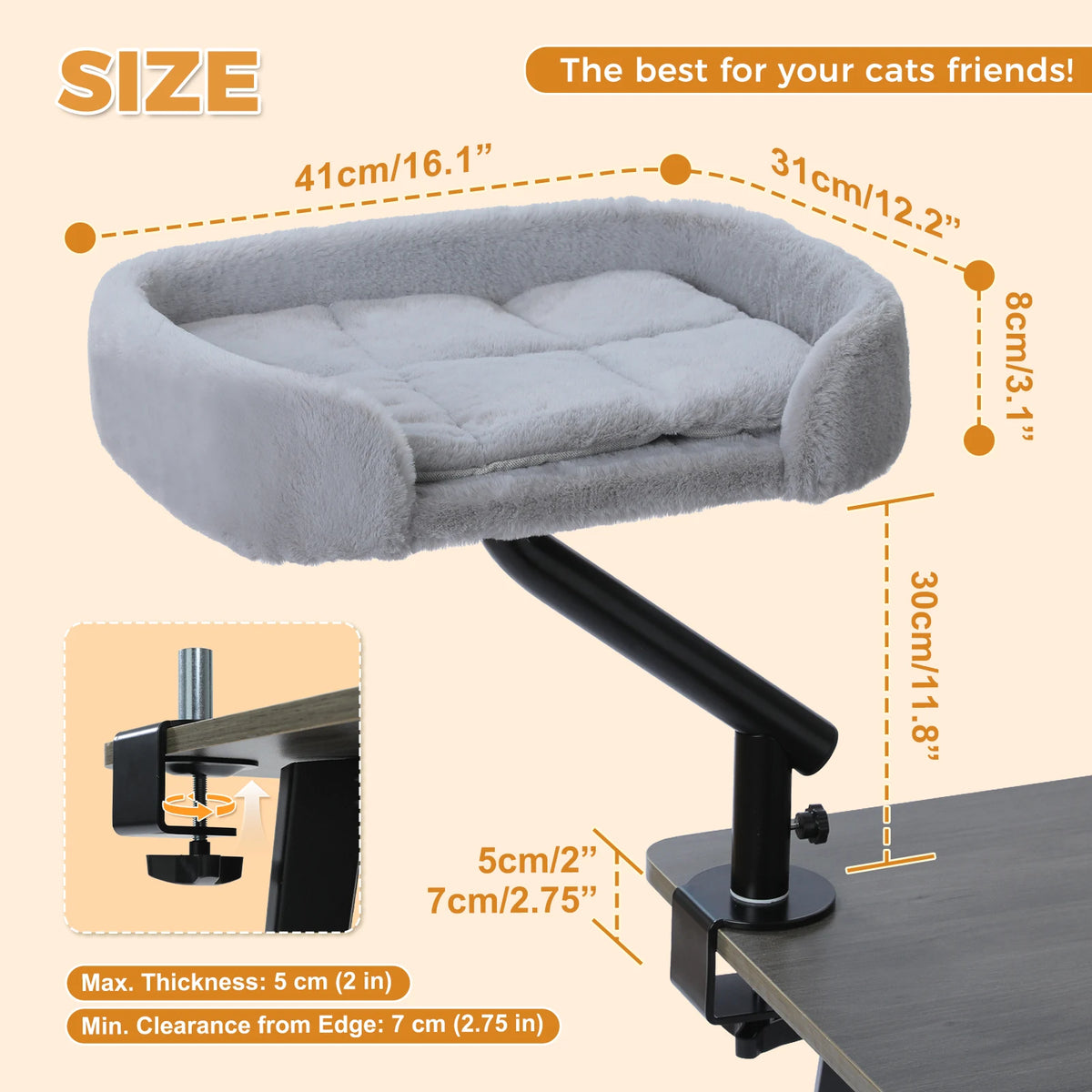 PAWZ Road Premium Adjustable Indoor Cat Desk Bed Stand