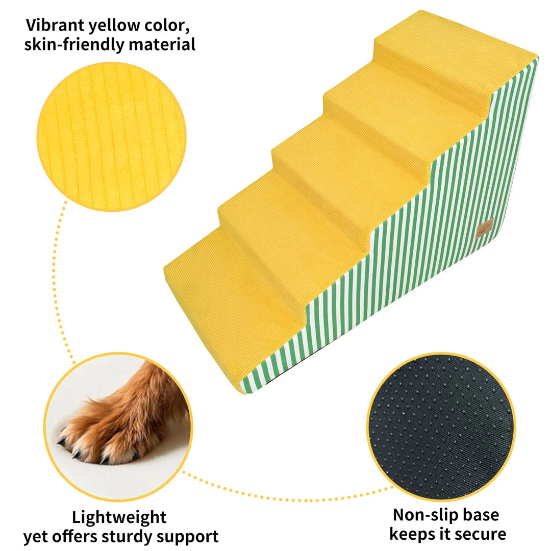 Premium High Density Foam Dog Stairs With Washable Cover