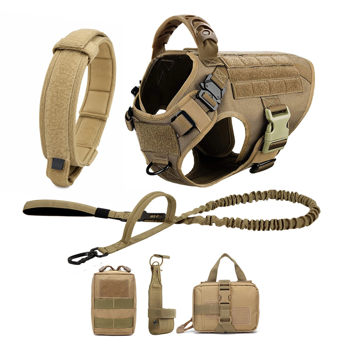PETRAVEL Padded Nylon Dog Harness With Adjustable Leash Set