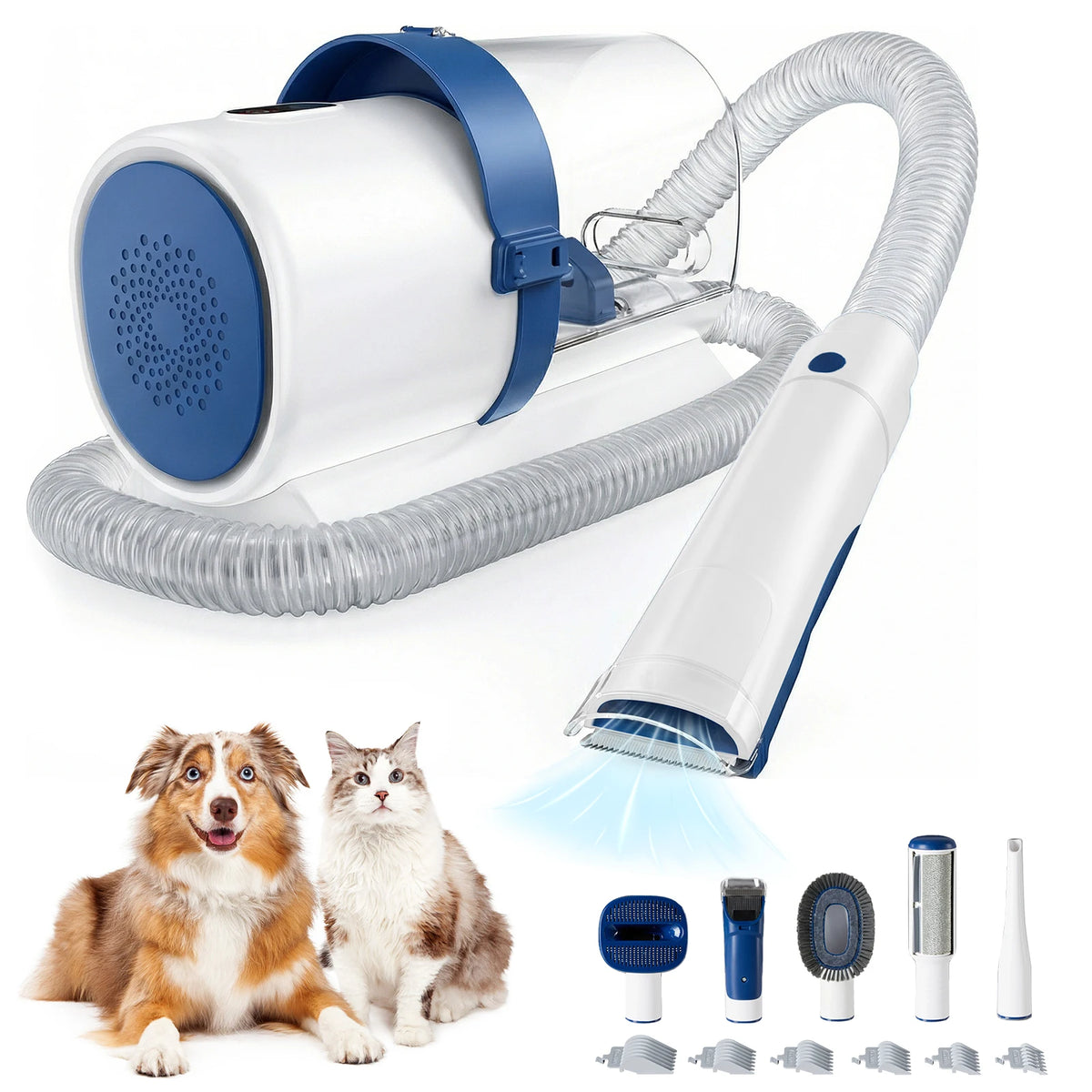 Professional Cordless Pet Grooming Vacuum Kit With Trimmer Accessories
